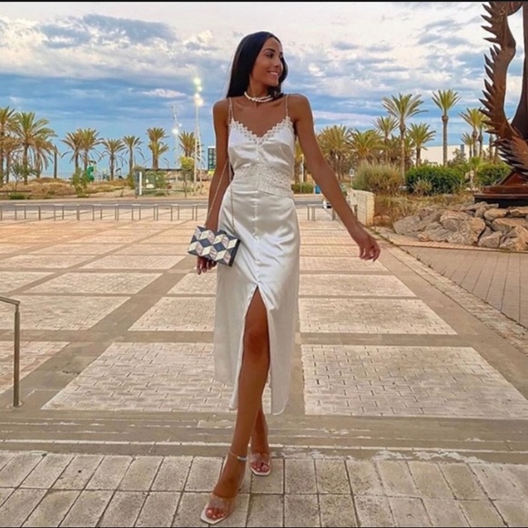 ZARA Satin Effect Dress - Picture 14 of 14